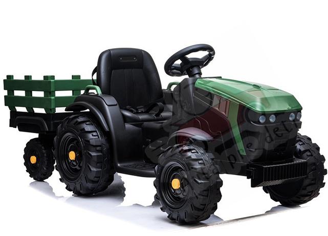 Detský elektrický traktor a vlečkou Megacar detský elektrický traktor BDM0925, 2x45W, 12V7Ah, zelený voskový