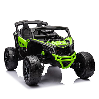 Detské elektrické autíčko bugina Megacar Can-am Maverick, 4x200W, 21,6V 5000mA, 4x4, kolesá z EVA peny, kožené sedadlo, USB,MP3, zelená 