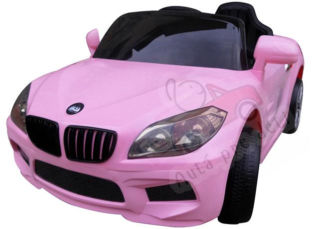 Detské elektrické autíčko Megacar BM14, diaľkové ovládanie, rádio MP3, USB, 2 x 25 W, 1x12V ružové