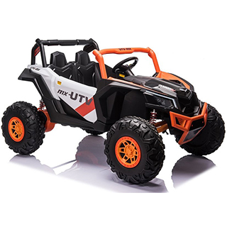 Megacar detské elektrické autíčko bugina UTV-MX Buggy XMX613, 4x60W, 24V 7Ah, oranžovo-biela