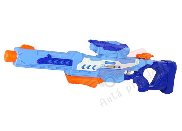 Detská pištoľ na vodu, 75 cm, 1200 ml, dosah 8 m, modrá