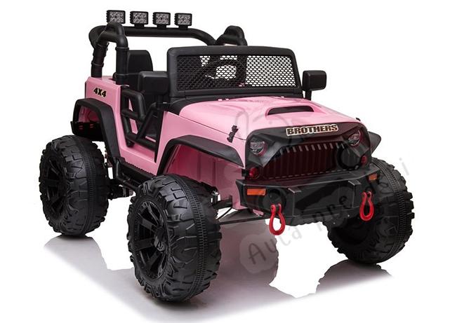 Megacar Jeep JC666, 2x200W, 2x12V 7Ah, ružový