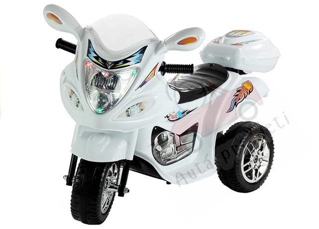 Megacar detská elektrická motorka BJX-88, trojkolesová, 18W, 6V 4,5Ah, biela