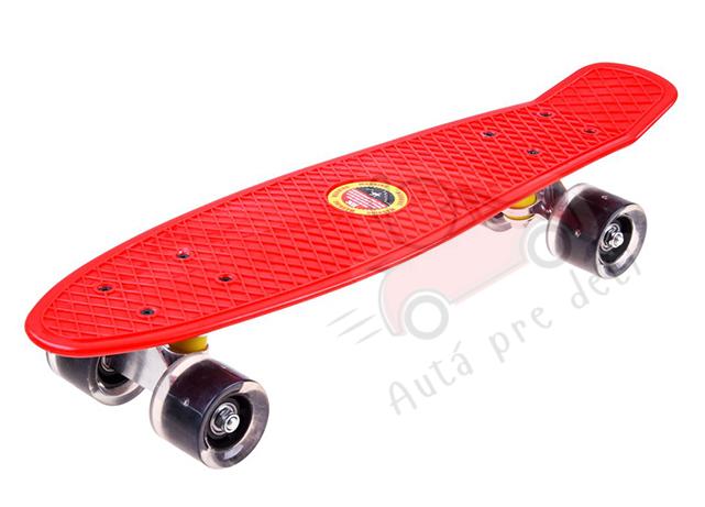 Megacar Skateboard so svietiacimi kolieskami SP0575, červený