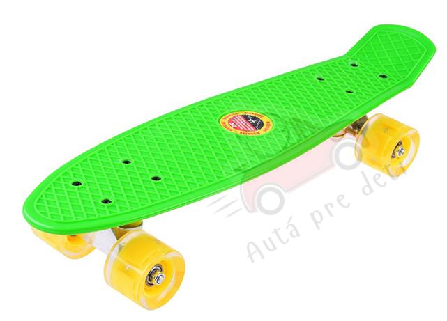 Megacar Skateboard so svietiacimi kolieskami SP0575, zelený