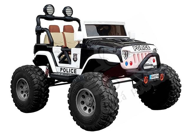 Megacar Jeep SX1719 Policia 4x4, 4x45W, 1x12V 10Ah, čierny