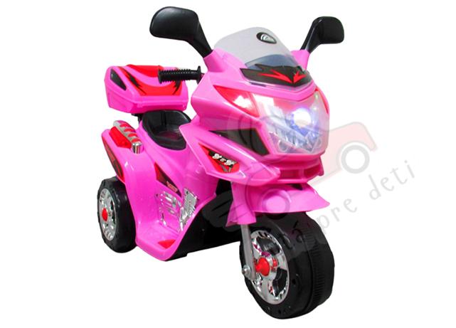 Detská elektrická motorka trojkolesová Megacar MM6 1x20W, 1x6V 4,5Ah, ružová