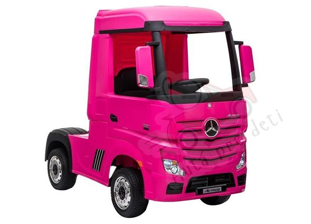 Detské elektrické autíčko kamión Megacar Mercedes Actros HL358, 4x45W, 2x12V 7Ah, ružový