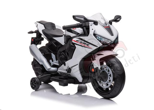 Detská elektrická motorka Megacar Honda CBR1000RR, 1x45W, 1x12V 3,5Ah, biela
