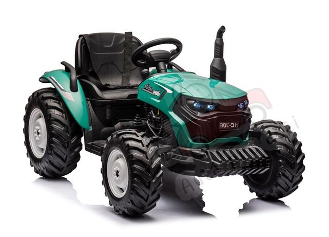 Detský elektrický traktor Megacar HC-306, 2x 95V, 24V 7Ah, 24V tmavo-zelený 