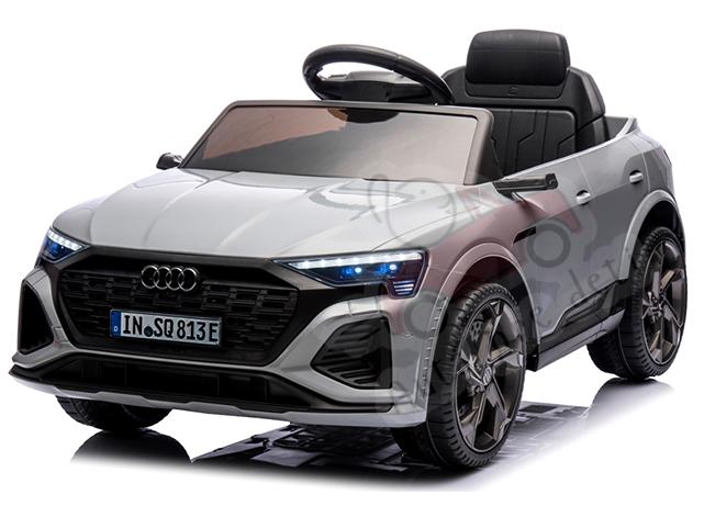 Detské elektrické autíčko Megacar Audi SQ8, kolesá EVA pena,USB, MP3, diaľkové ovládanie, kožená sedačka , 2x35W, 12V 4,5Ah, sivá