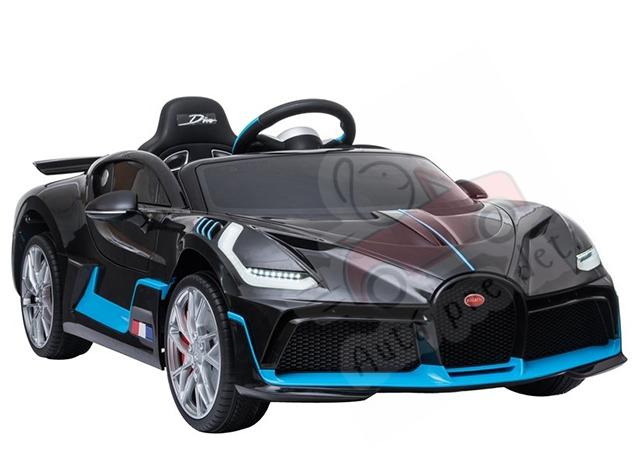 Detské elektrické autíčko Megacar Bugatti Divo, 2x45W, 12V 7Ah, čierne lakované
