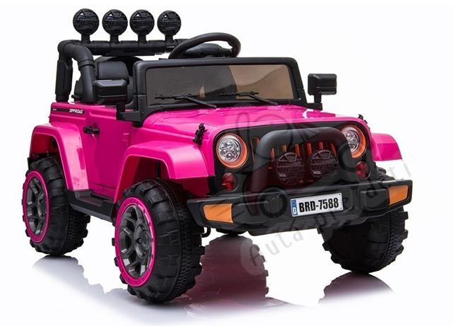 Megacar Jeep BRD-7588 4x4, 4x12V 45W, 12V 10Ah, ružový