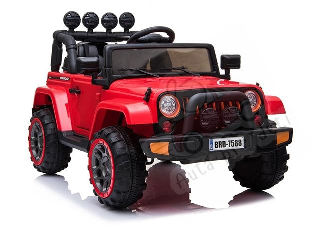 Detské elektrické autíčko Megacar Jeep BRD-7588 4x4, 4x12V 45W, 12V 10Ah, červený