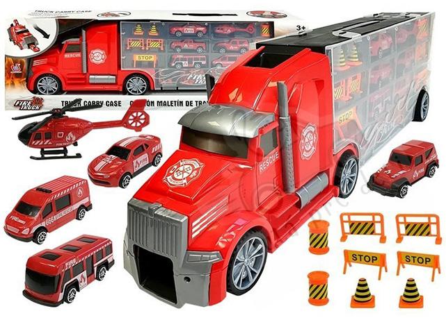 LEANTOYS Fire Truck hasičský kamión s vozidlami