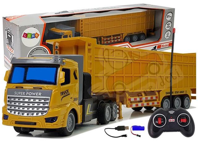 LEANTOYS Truck detský kamión R/C, 1:48, žltý