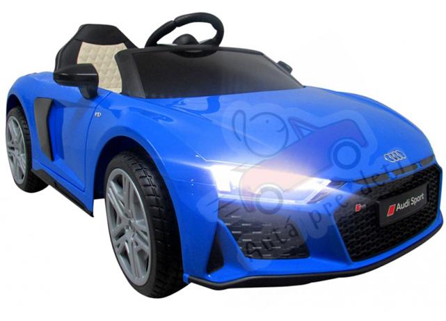 Detské elektrické autíčko Megacar Audi R8 Sport, kolesá EVA pena, rádio USB, MP3, diaľkové ovládanie, kožená sedačka , 2x35W, 12V, modrá