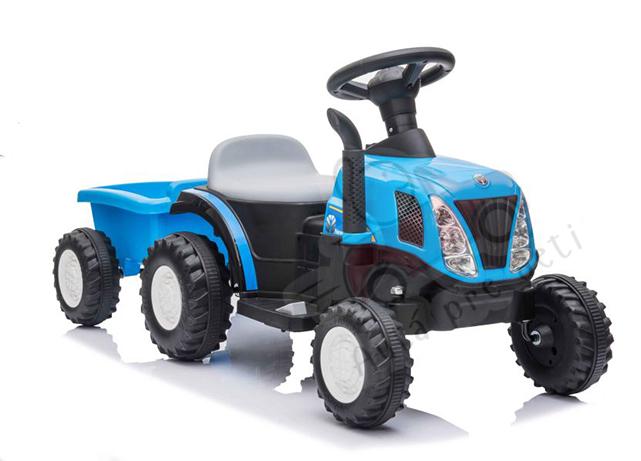 Megacar detský elektrický traktor s prívesom A009, 1x45W, 1x6V 4,5Ah, modrý