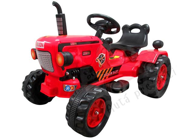Megacar Traktor s vlečkou CM5, 1x30W, 1x6V 4,5Ah, červený