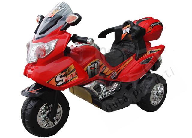 Detská elektrická motorka trojkolesová Megacar MM3 veľká s MP3 a ovládaním hlasitosti, 2 x motor 45 W, batéria 12V, červená