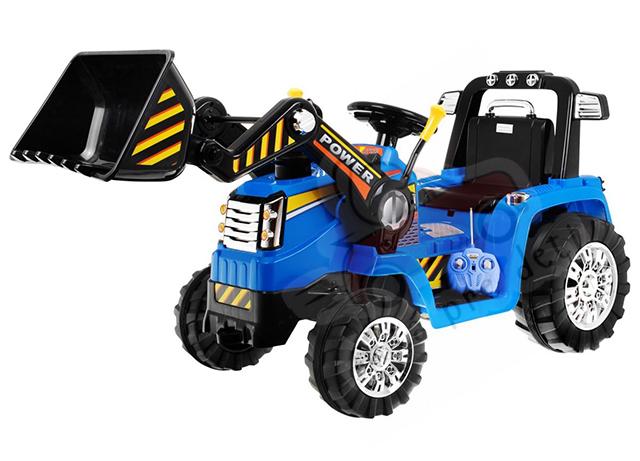 Megacar traktor-bager ZP1005,  2x 45W, 12V, 7Ah modrý
