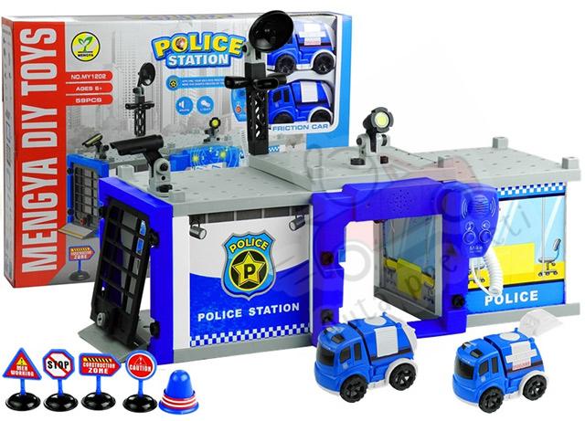 LEANTOYS detská policajná stavebnica POLICE STATION