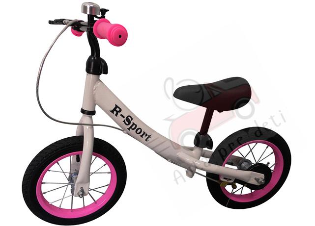 Odrážadlo balančný bicykel R-SPORT RM3, 82x64x42 cm, nafukovacie kolesá 28 cm, ružovo-biele