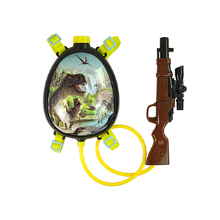 Detská pištoľ na vodu s batohom so zásobnikom vody dinosaury, 32 cm, zelená