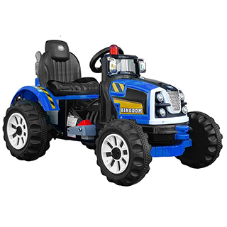 Megacar detský elektrický traktor Kingdom 2x45W, 2x6V 7Ah, modrý