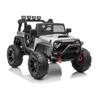 Megacar Jeep JC666, 2x200W, 2x12V 7Ah, strieborný lakovaný