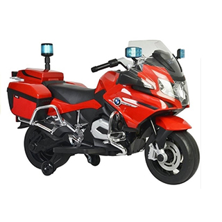 Megacar detská elektrická motorka BMW R1200 Policia, 45W, 12V 3,5Ah, červená