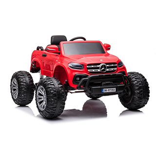 Detské elektrické autíčko monstertruck  Megacar Mercedes DK-MT950 4x4, 4x45W, 2x12V 7Ah, červené