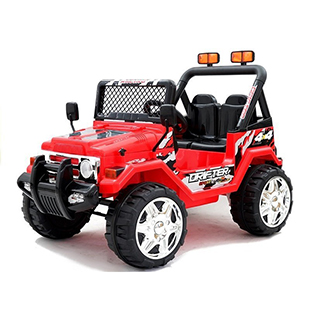 Megacar Jeep Raptor, 2x45W, 1x12V 7Ah, červený