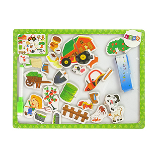 LEANTOYS Drevená edukačná obojstranná tabuľa Farma 2v1, 30x22 cm