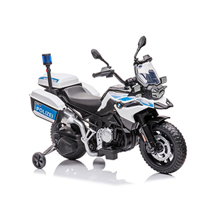 Megacar detská elektrická motorka JT5002B Polícia, 2x45W, 1x12V 7Ah, biela