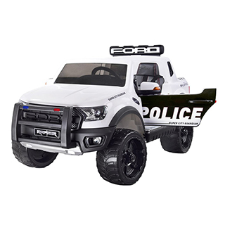 Megacar Ford Ranger Raptor Polícia s megafónom, 4x12V 35W, 12V 10Ah, biele