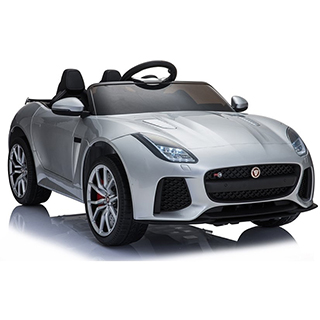 Detské elektrické autíčko Megacar Jaguar F-Type, 2 x 45 W, 1 x 12V 4,5Ah, strieborné lakované