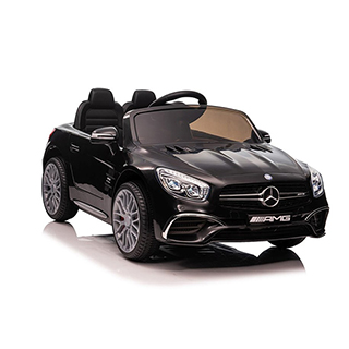 Detské elektrické autíčko dvojmiestne  Megacar Mercedes SL65 S, LCD displej, 2x45W, 1x12V 7Ah, čierne lakované