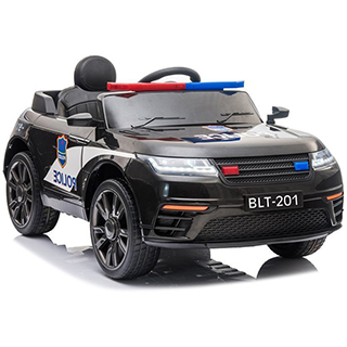 Detské elektrické autíčko Megacar BLT-201 Polícia, 2x35W, 1x12V 4,5Ah, čierne