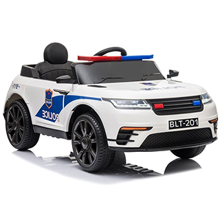 Detské elektrické autíčko Megacar BLT-201 Polícia, 2x35W, 1x12V 4,5Ah, biele