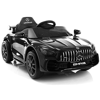 Detské športové elektrické autíčko Megacar Mercedes GTR, 2x45W, 2x6V 4,5Ah, čierne lakované
