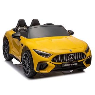 Detské športové dvojmiestne elektrické autíčko Megacar Mercedes AMG SL63, 2x200W, 24V 7Ah, žlté lakované