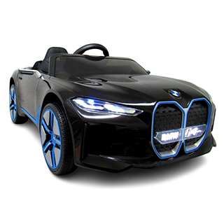 Megacar Detské elektrické autíčko BMW I4. multifunkčný volant, USB, MP3, diaľkové ovládanie 2x 45 W, 1x12V 4,5 Ah, čierne