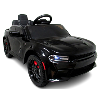 Megacar Detské elektrické autíčko DODGE SRT polícia, diaľkové ovládanie, EVA kolesá, kožené sedadlo, USB, MP3, 2x45W, 12V 4,5Ah, čierne