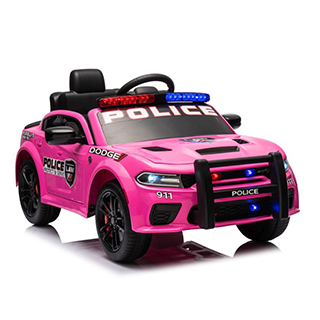 Megacar Detské elektrické autíčko Dodge Charger policajný 2x45W, 12V 7Ah, ružový