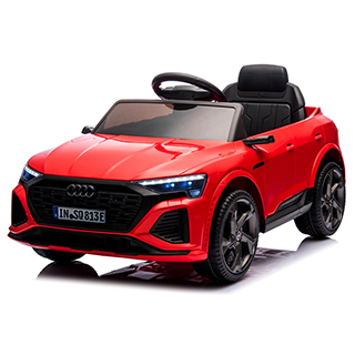 Detské elektrické autíčko Megacar Audi SQ8, kolesá EVA pena,USB, MP3, diaľkové ovládanie, kožená sedačka , 2x35W, 12V 4,5Ah, cervena
