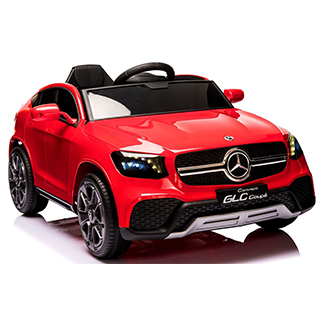 Megacar Mercedes GLC Coupe, USB, MP3, sedadlo z ekokože,kolesá EVA pena, 4x45W, 1x12V 7Ah, červený