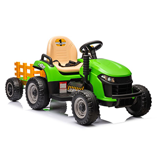 Detský elektrický traktor s vlečkou Megacar detský elektrický traktor BBH-030, 2x45W, 12V7Ah, zelený