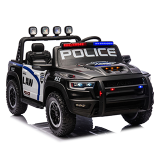 Megacar Detské elektrické autíčko Ram ZB629-F policajný, EVA kolesá, kožené sedadlo, USB, MP3, Bluetooth, 4x100W, 24V 10Ah, čierny