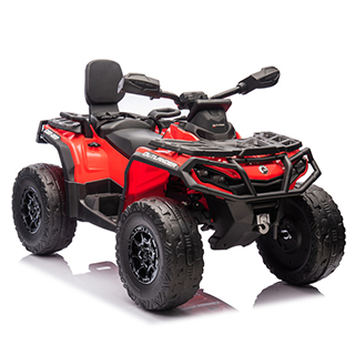 Megacar Detská elektrická štvorkolka Can Am Outlander 4x4 DK-CA005,EVA kolesá, kožené sedadlo, USB, MP3, Bluetooth, 4x200W, 24V 7Ah, červená